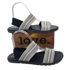 SOREL Ella Striped Elastic Double Strap Sandals Size 8